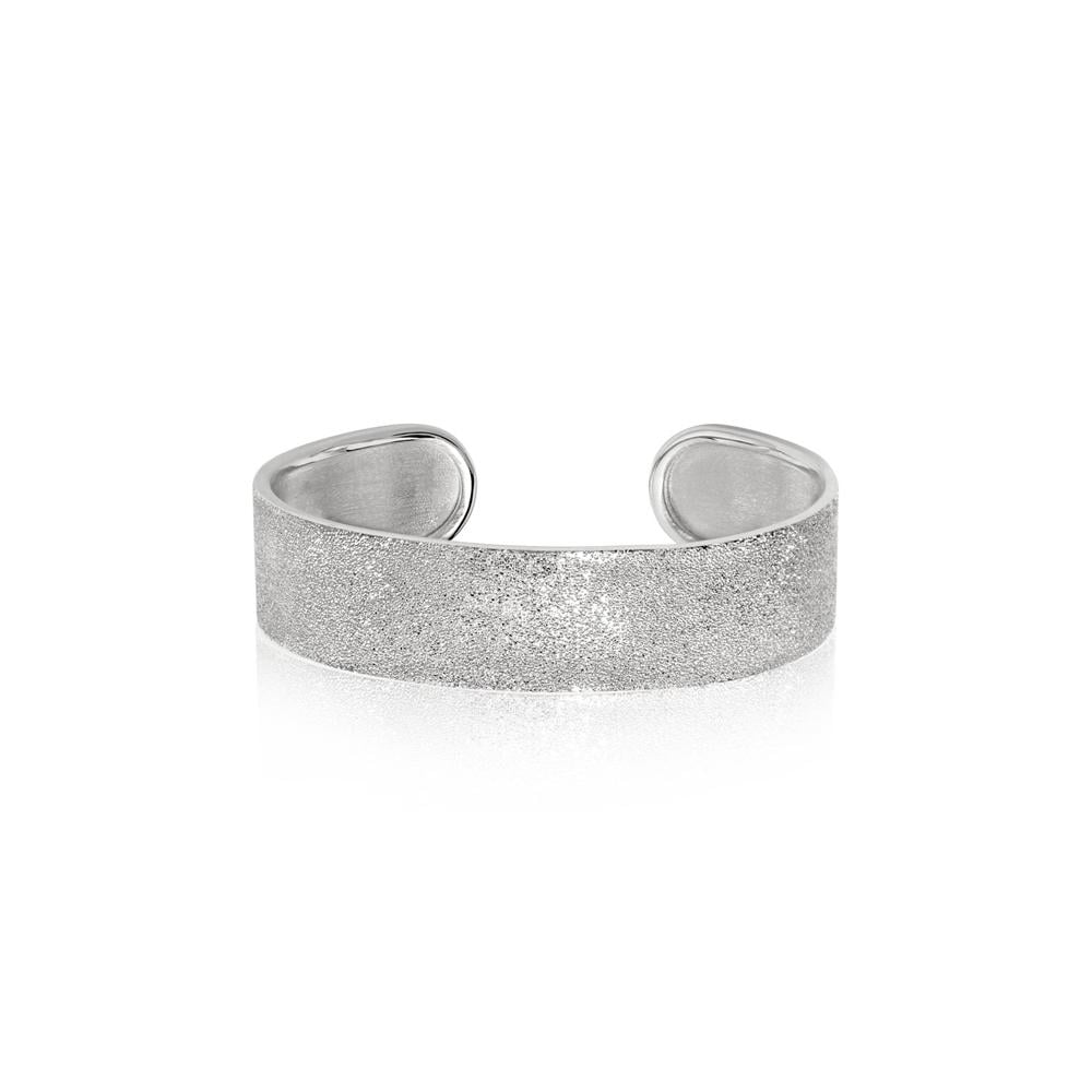 Florentine Finish 18k White Gold Thin CFF Cuff