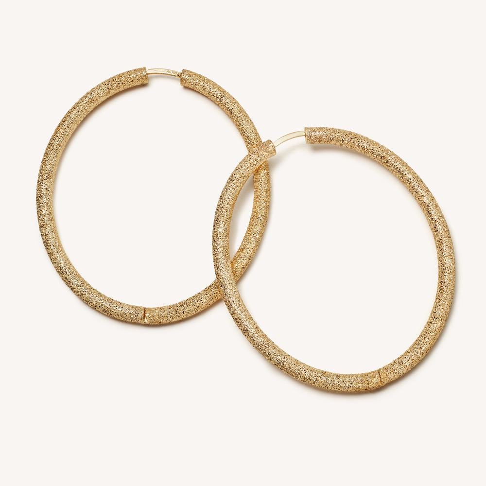 Florentine Finish Extra Large Oval Hoop Earrings
