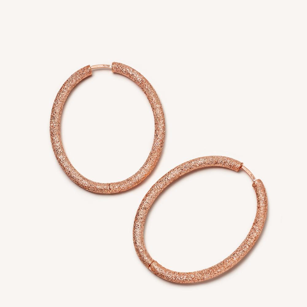 Florentine Finish Large Oval Hoop Earrings