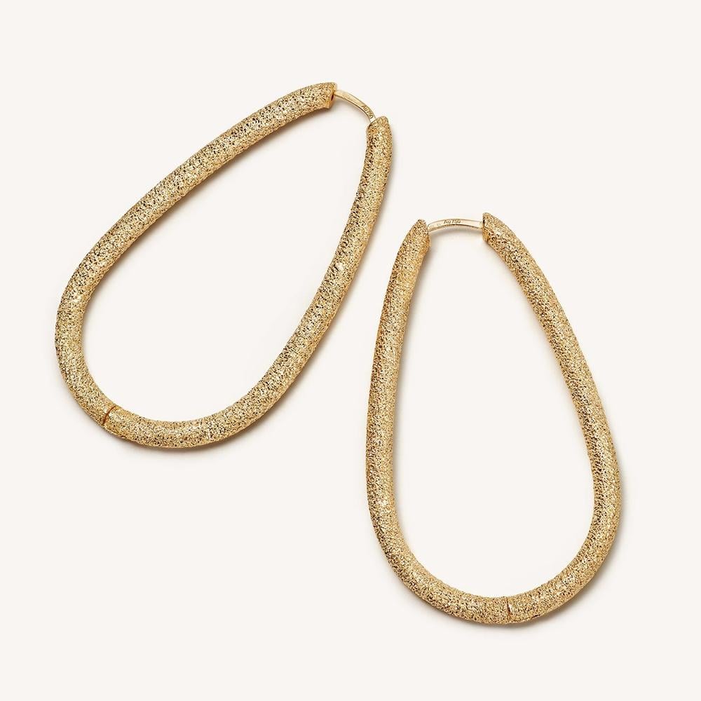 Florentine Finish Large Drop Hoop Earrings