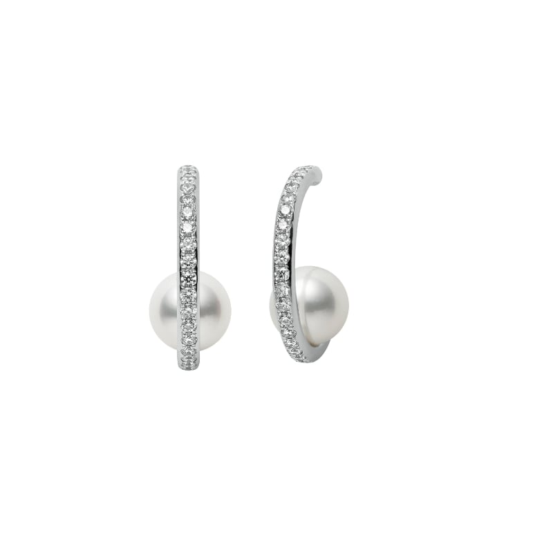 Mikimoto Akoya Pearl Diamond Earrings