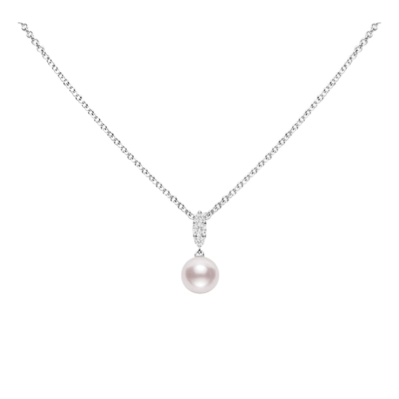 Mikimoto Morning Dew Akoya Pearl Diamond Pendant