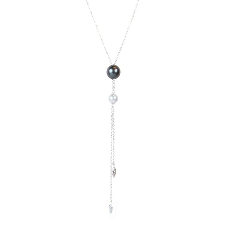 Mikimoto Multi Pearl Diamond Lariat Necklace