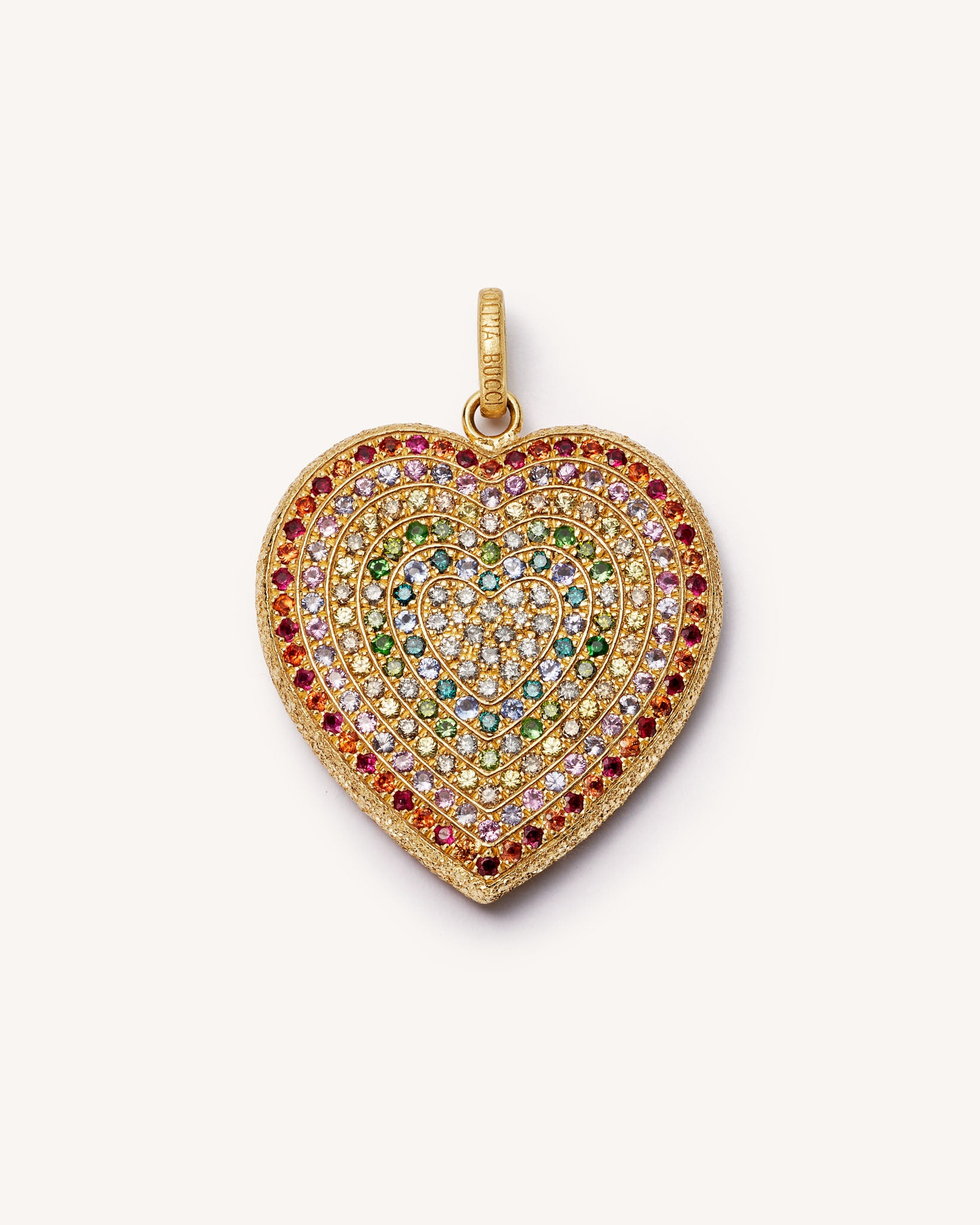 Rainbow Pave Cuore Pendant