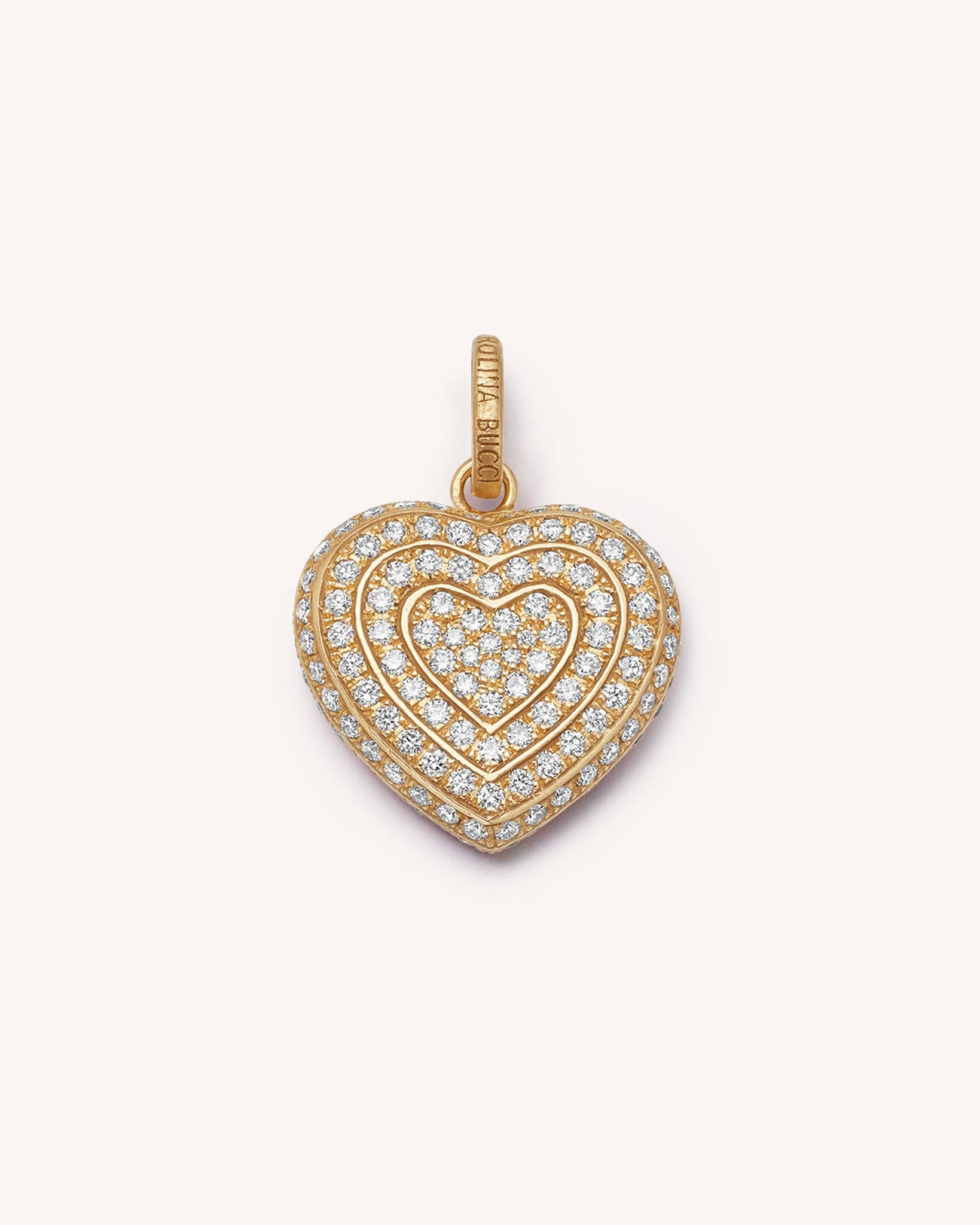 White Diamond Pav&eacute Small Cuore Pendant