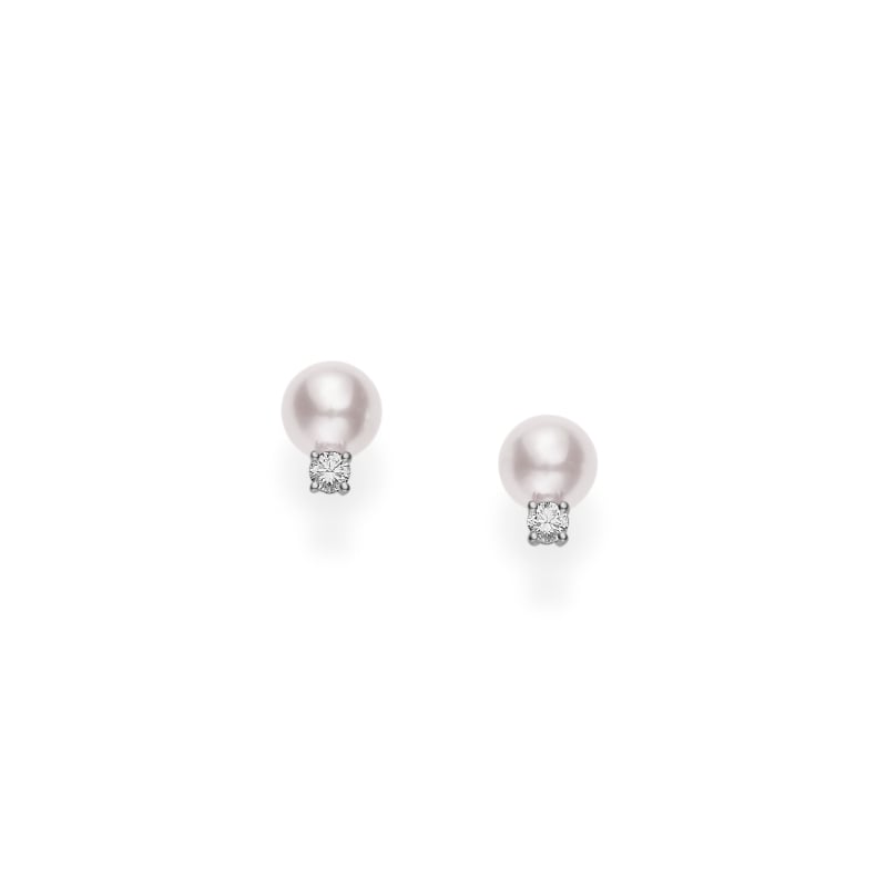 Mikimoto White Akoya Pearl Stud Earrings