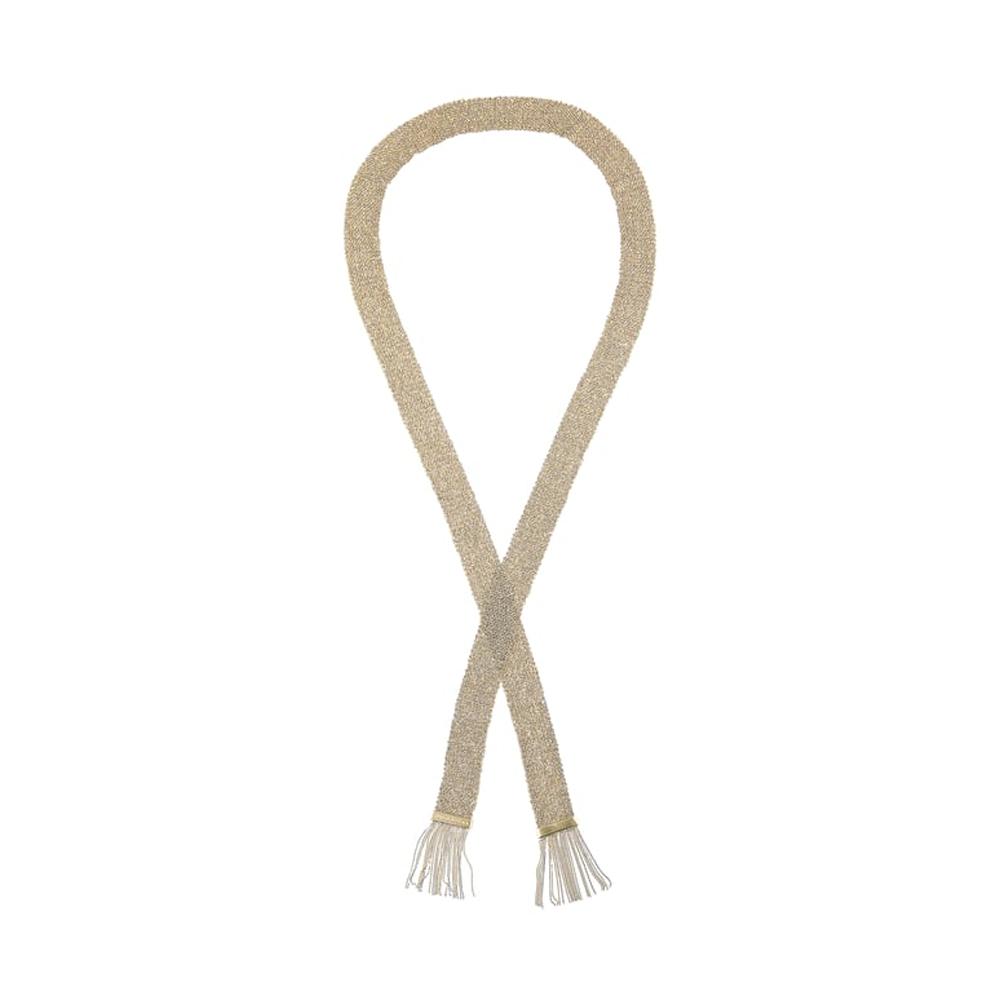 Classic All Gold 2cm Woven Scarf